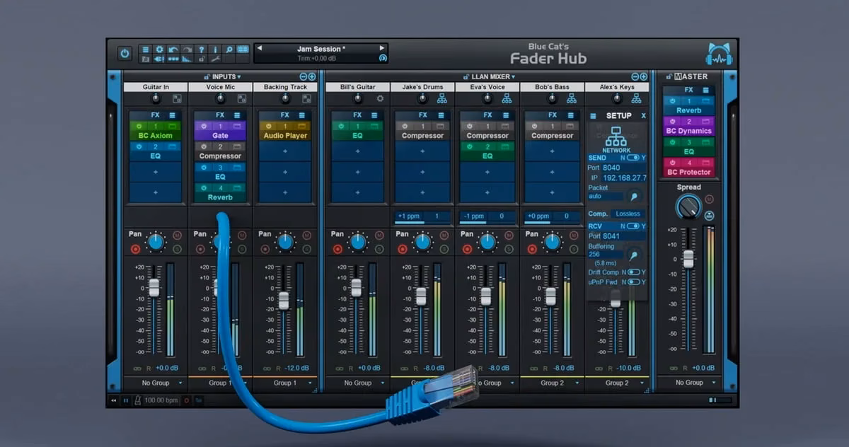 Blue Cat Fader Hub interface